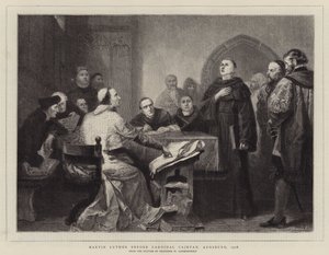 Martin Luther before Cardinal Cajetan, Augsburg, 1518 by Wilhelm von, II Lindenschmit